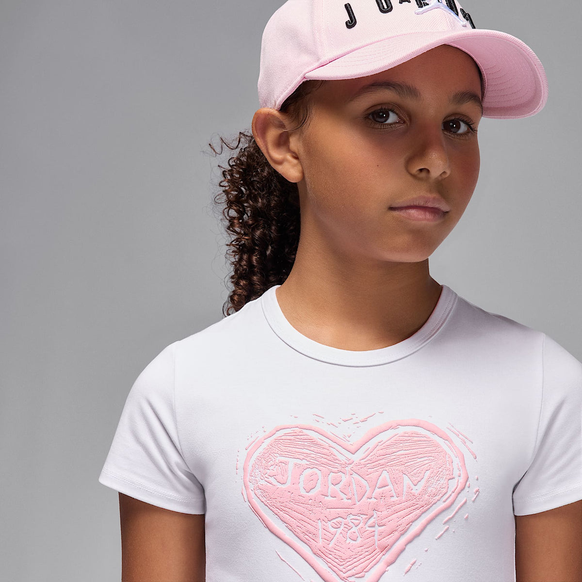 Playera Etched Wood para niños talla grande Jordan – Blanco – vista 3