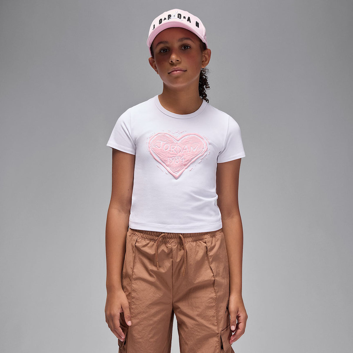Playera Etched Wood para niños talla grande Jordan – Blanco – vista 1