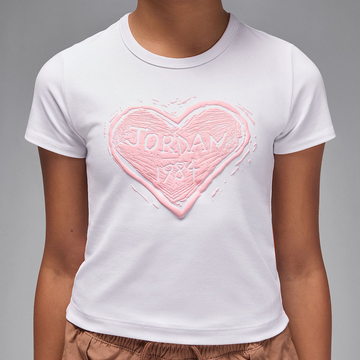 Playera Etched Wood para niños talla grande Jordan – Blanco – vista 4