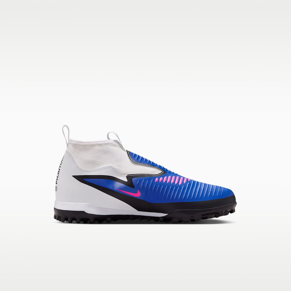 Nike Jr. Phantom 6 High Academy – Azul carrera/Blanco/Avalancha rosa – vista 3