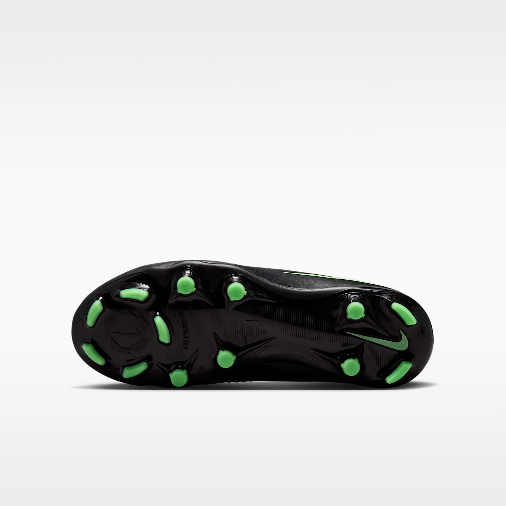 Nike Jr. Phantom 6 Low Academy – Negro/Negro/Verde ilusión – vista 2