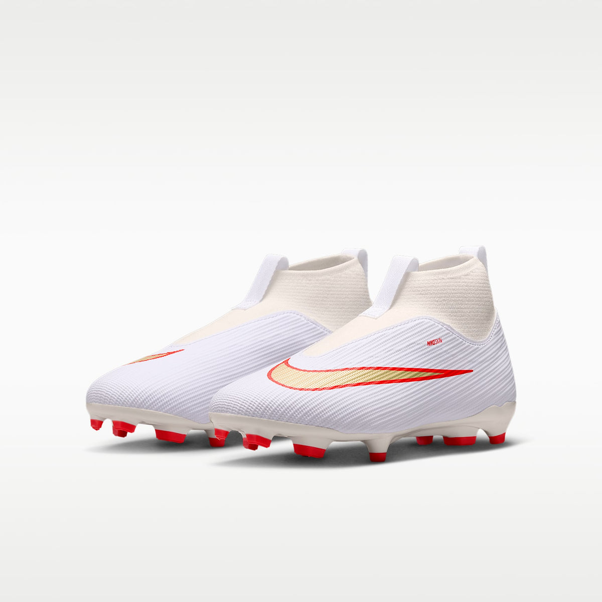 Nike Jr. Mercurial Superfly 11 Academy – Blanco/Carmesí brillante/Difuso – vista 5