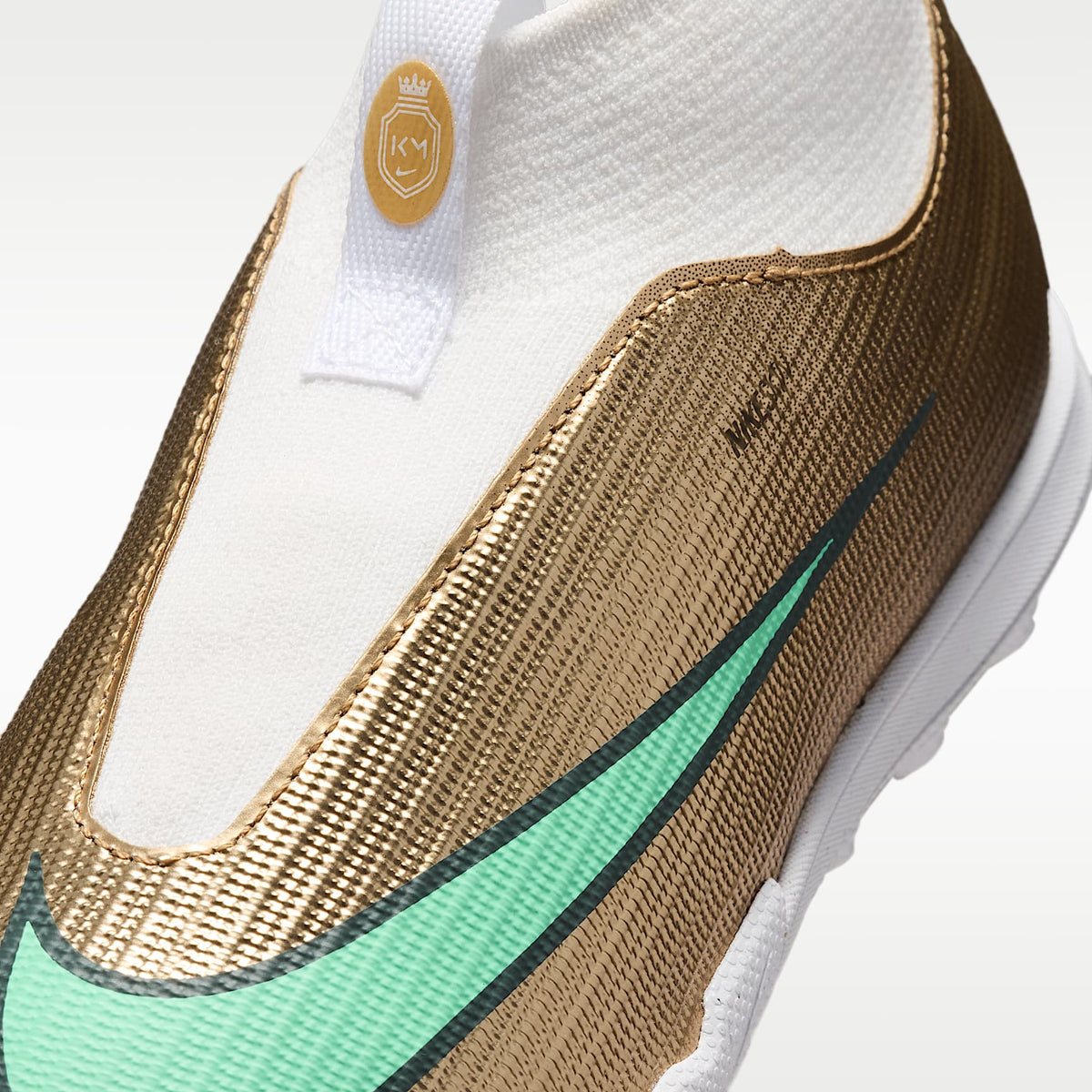 Nike Jr. Mercurial Superfly 11 Academy "Kylian Mbappé" – Oro metalizado/Verde resplandor – vista 7