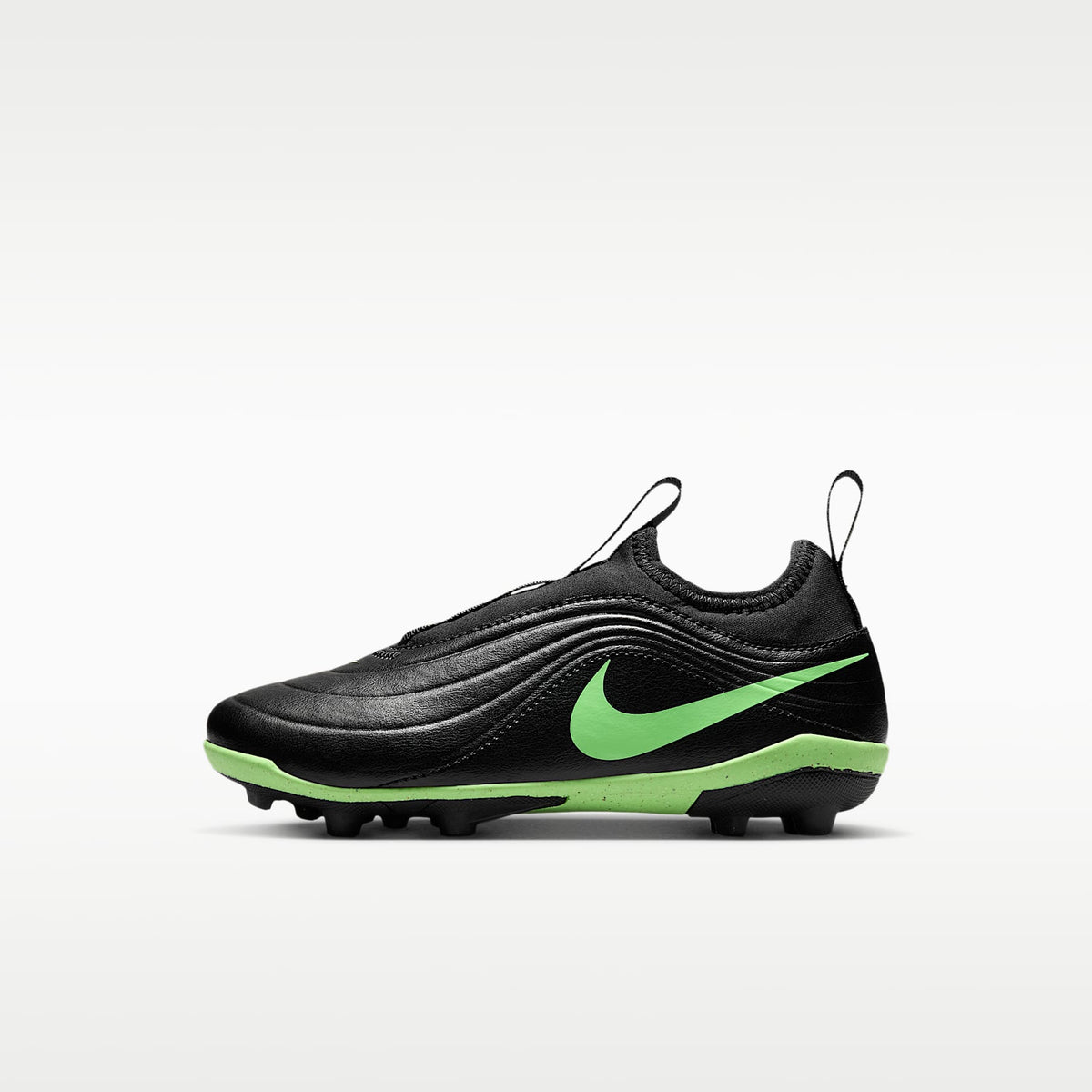 Nike Jr. Tiempo Maestro Club Flex – Negro/Negro/Verde ilusión – vista 1