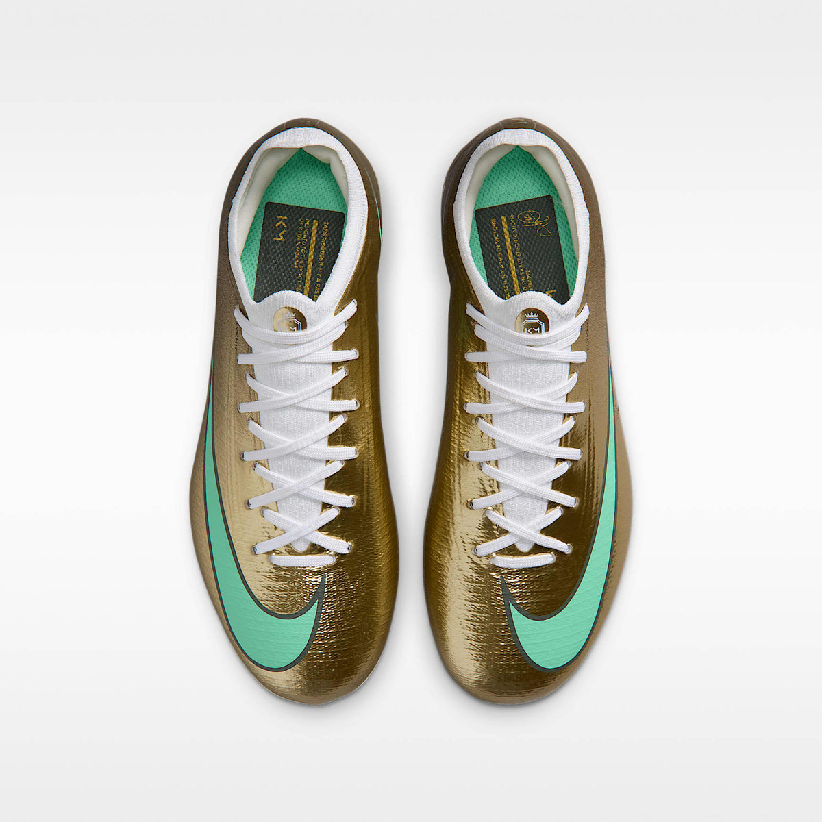 Nike Jr. Mercurial Vapor 17 Pro "Kylian Mbappé" – Oro metalizado/Verde resplandor – vista 4