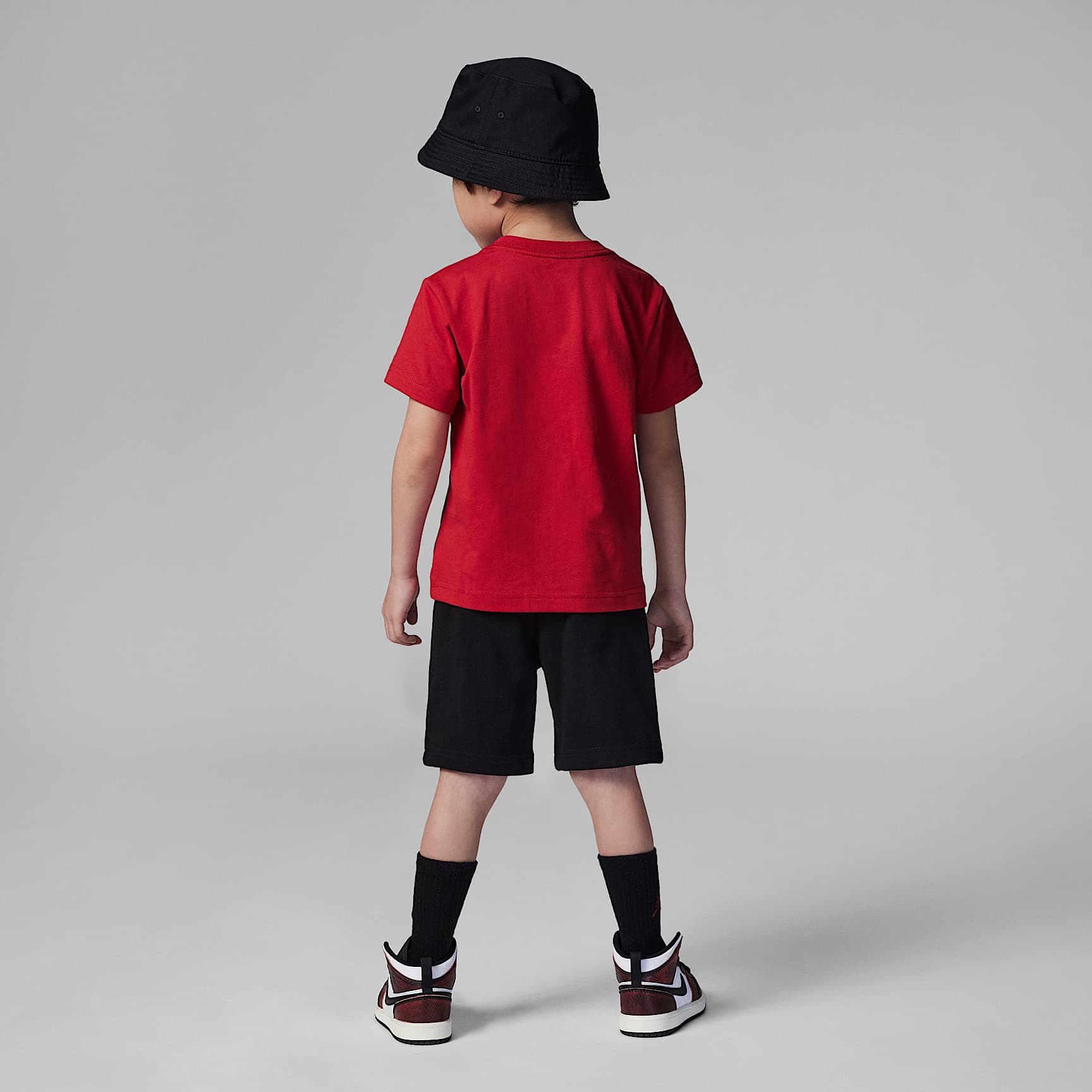Conjunto Jumbo Jumpman de 2 piezas de shorts para niños talla pequeña Jordan – Negro – vista 2