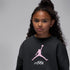 Sudadera de cuello redondo de tejido Fleece plisada para niños talla pequeña Jordan Jumpman Club – Sombrío apagado/Rosa/Blanco – vista 3