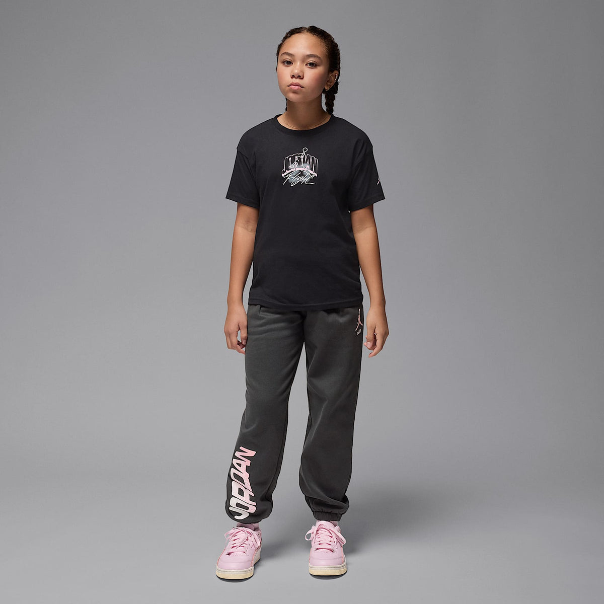Pants de tejido Fleece plisados para niños talla grande Jordan Jumpman Club – Sombrío apagado – vista 6