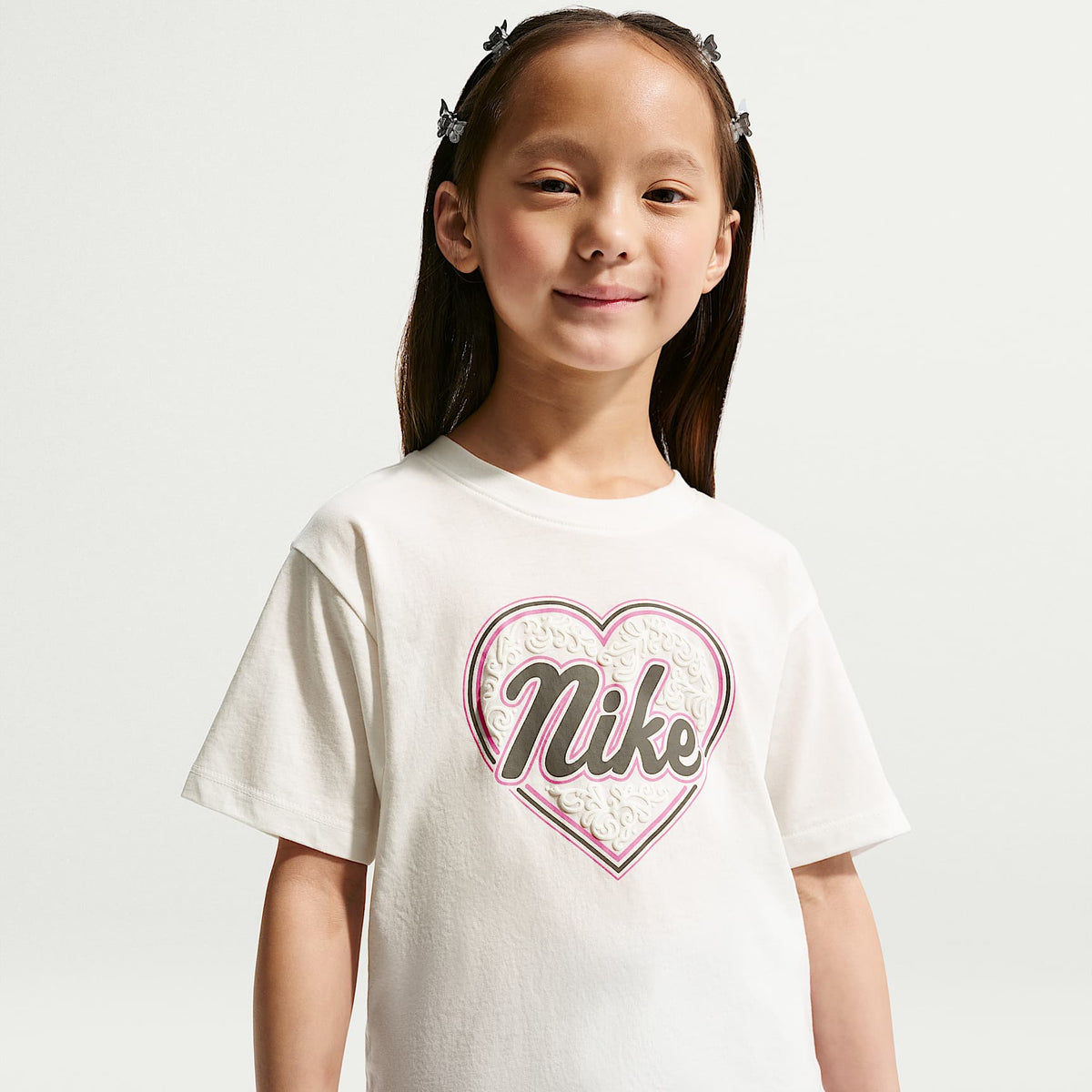 Playera de corte cuadrado Juxta-Girl para niños talla pequeña Nike – Vela – vista 1