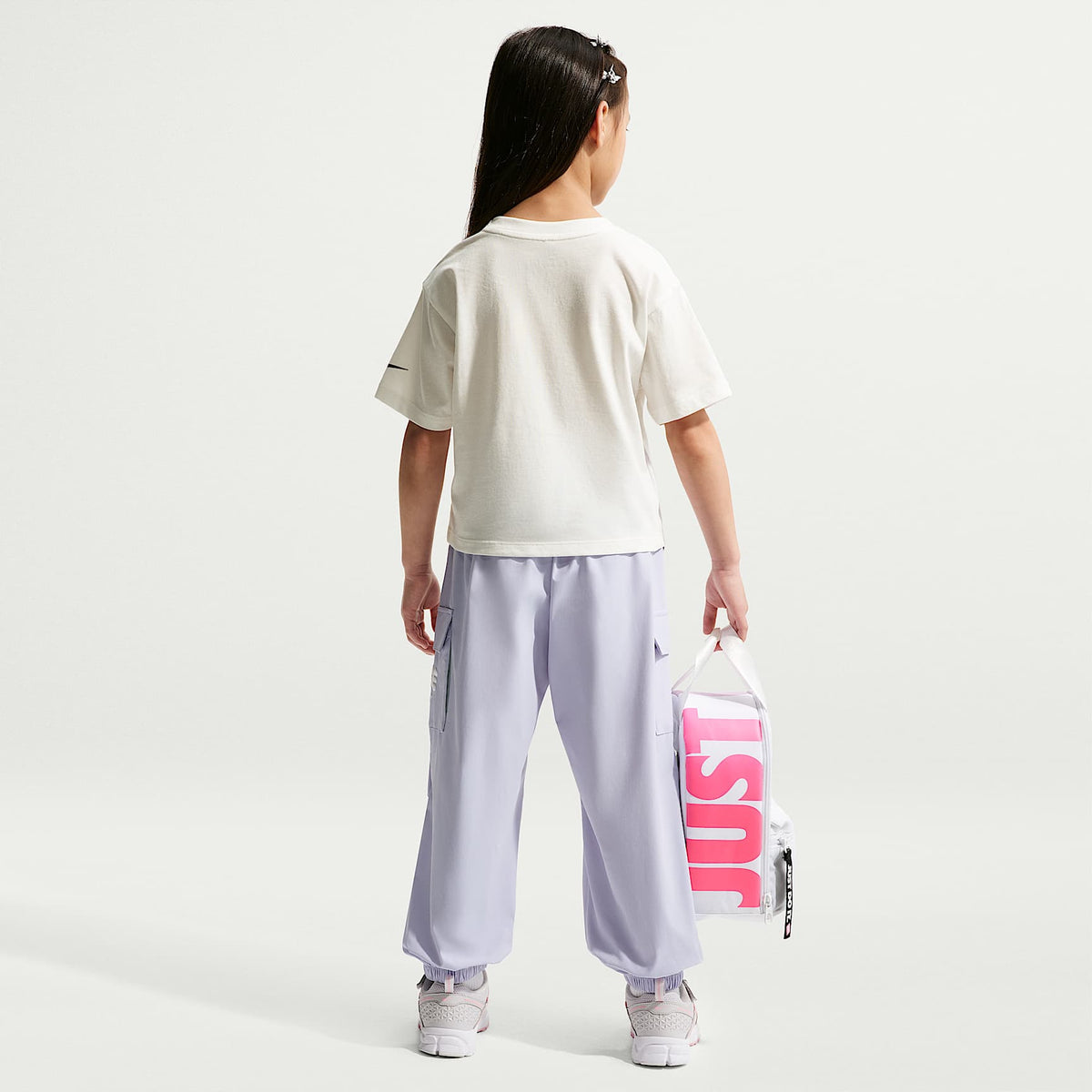 Playera de corte cuadrado Juxta-Girl para niños talla pequeña Nike – Vela – vista 5