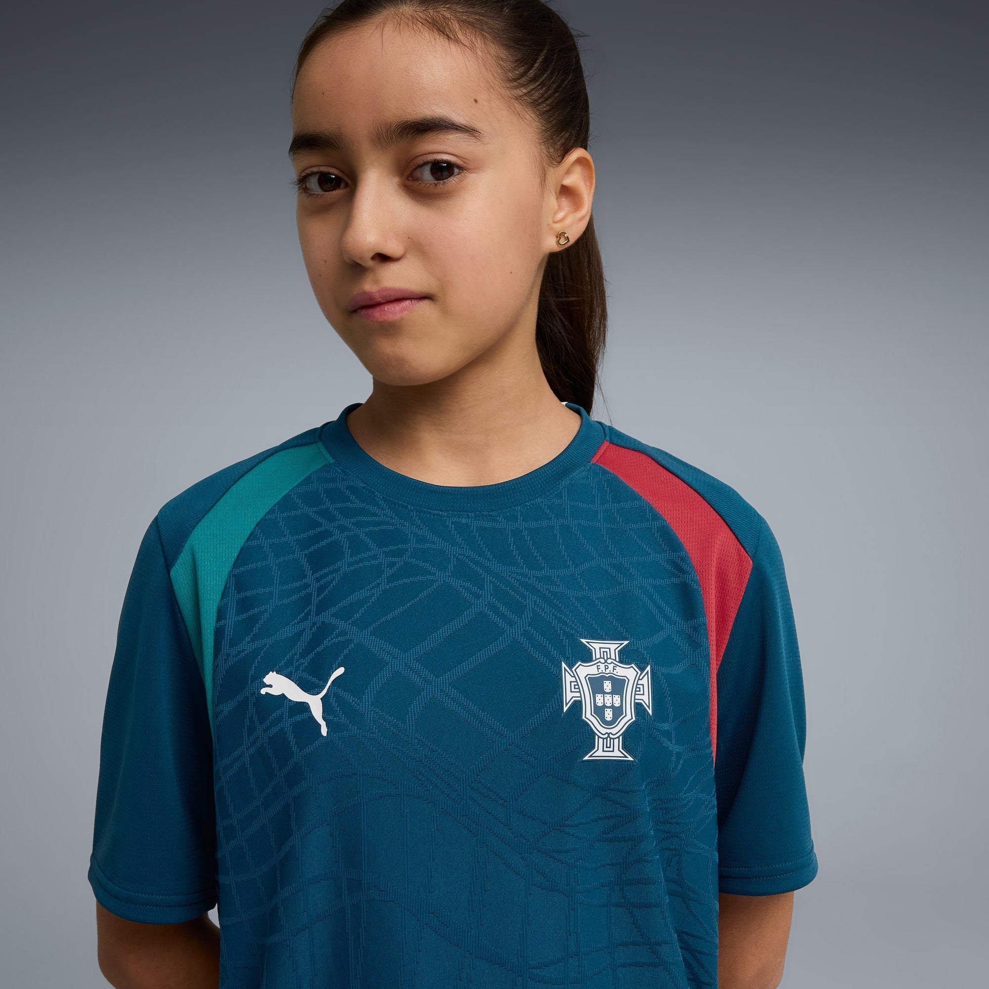 Jersey de entrenamiento de futbol juvenil Portugal – Ocean Tropic-Silver Mist – vista 2