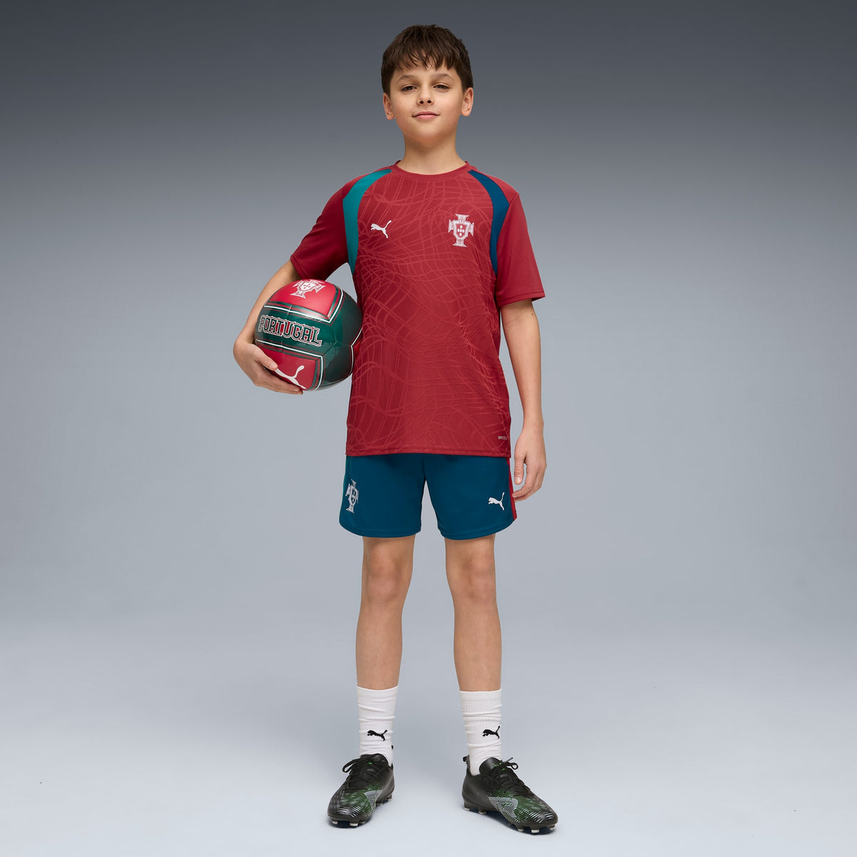 Jersey de entrenamiento de futbol juvenil Portugal – Club Red-Silver Mist – vista 3