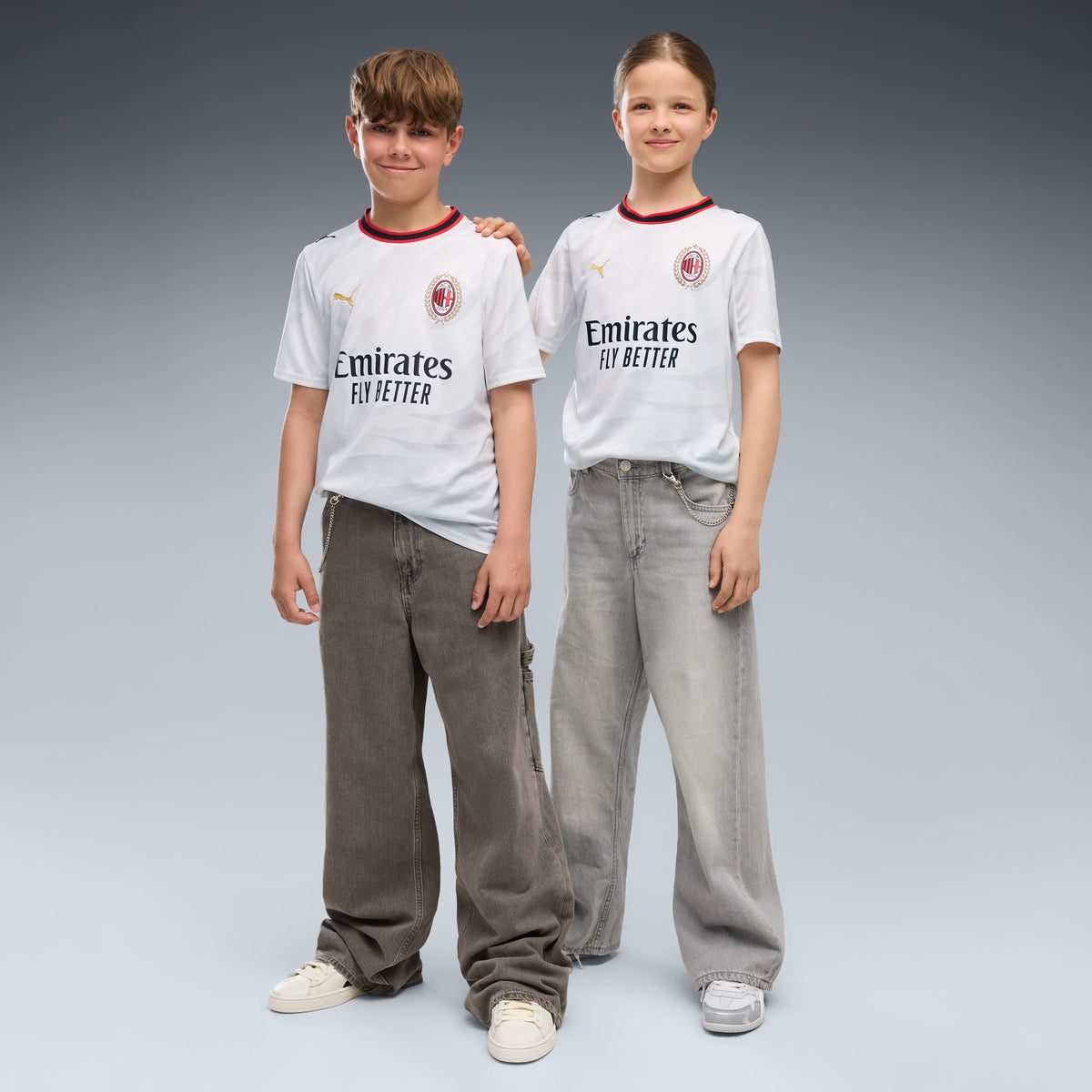 Jersey de futbol juvenil AC Milan visitante – PUMA White-Victory Gold – vista 3