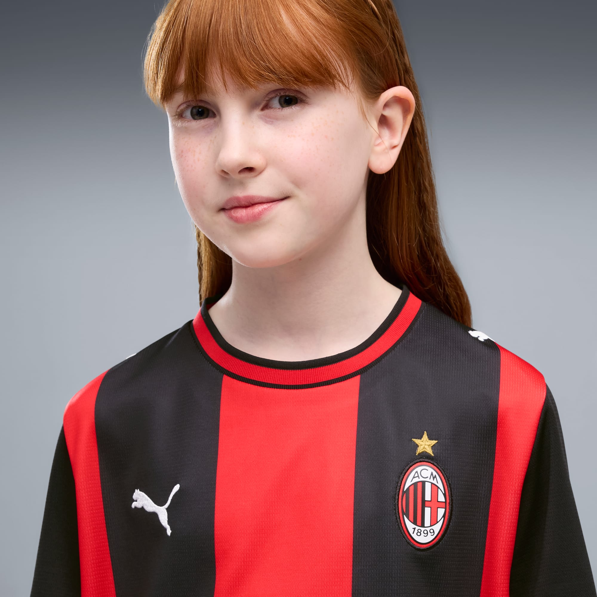 Jersey de futbol juvenil AC Milan local – PUMA Black-For All Time Red – vista 2