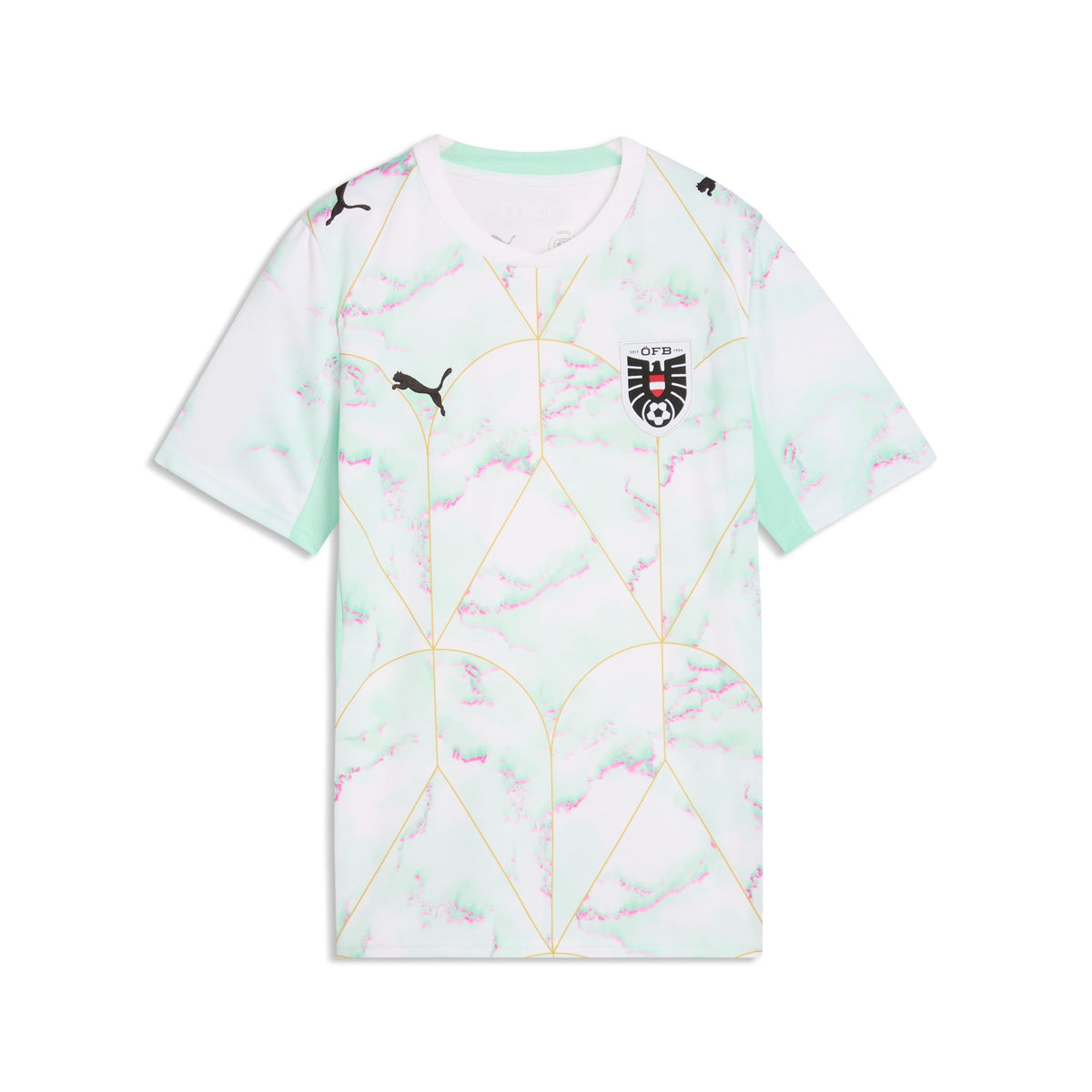 Jersey de futbol juvenil visitante de Austria – PUMA White-Mint Melt – vista 5