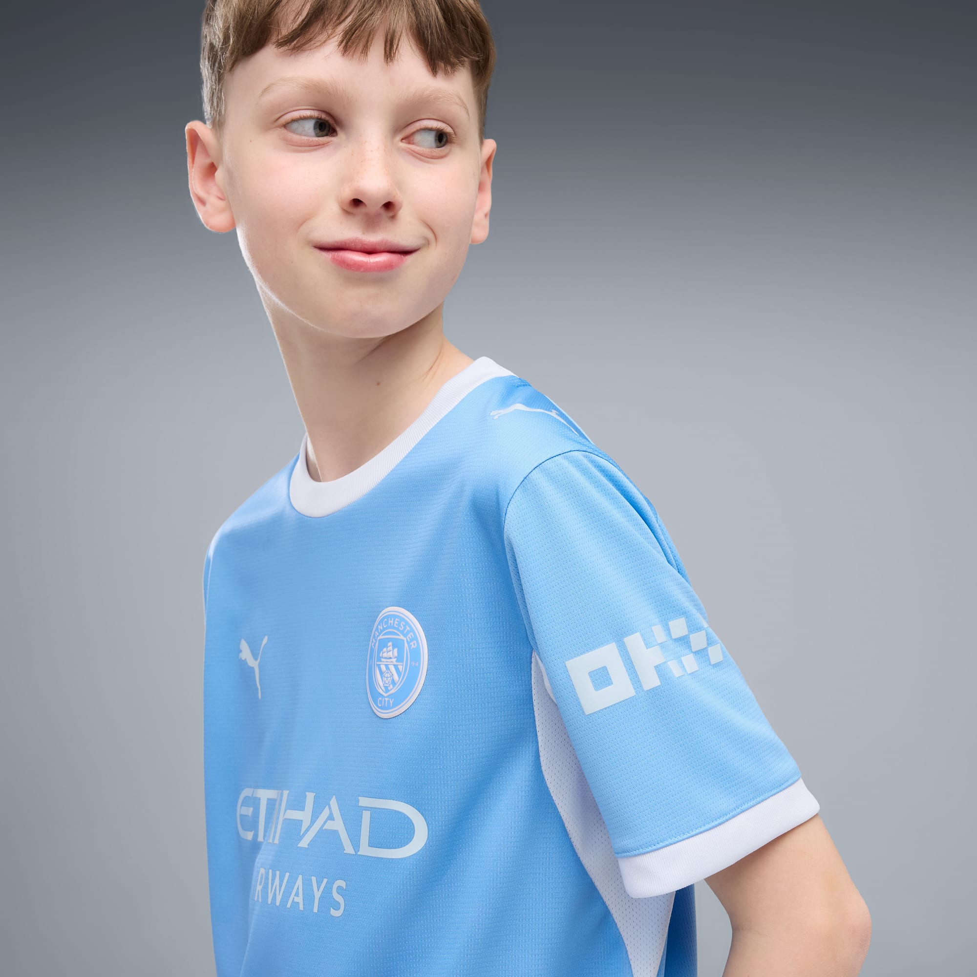 Jersey de futbol juvenil Manchester City local – Team Light Blue-Icy Blue – vista 2