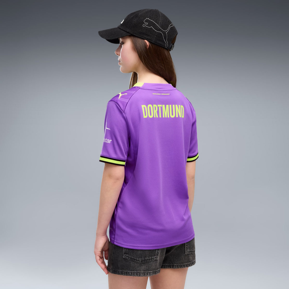 Jersey de futbol tercera equipación juvenil Borussia Dortmund – Purple Glimmer-Yellow Alert – vista 4