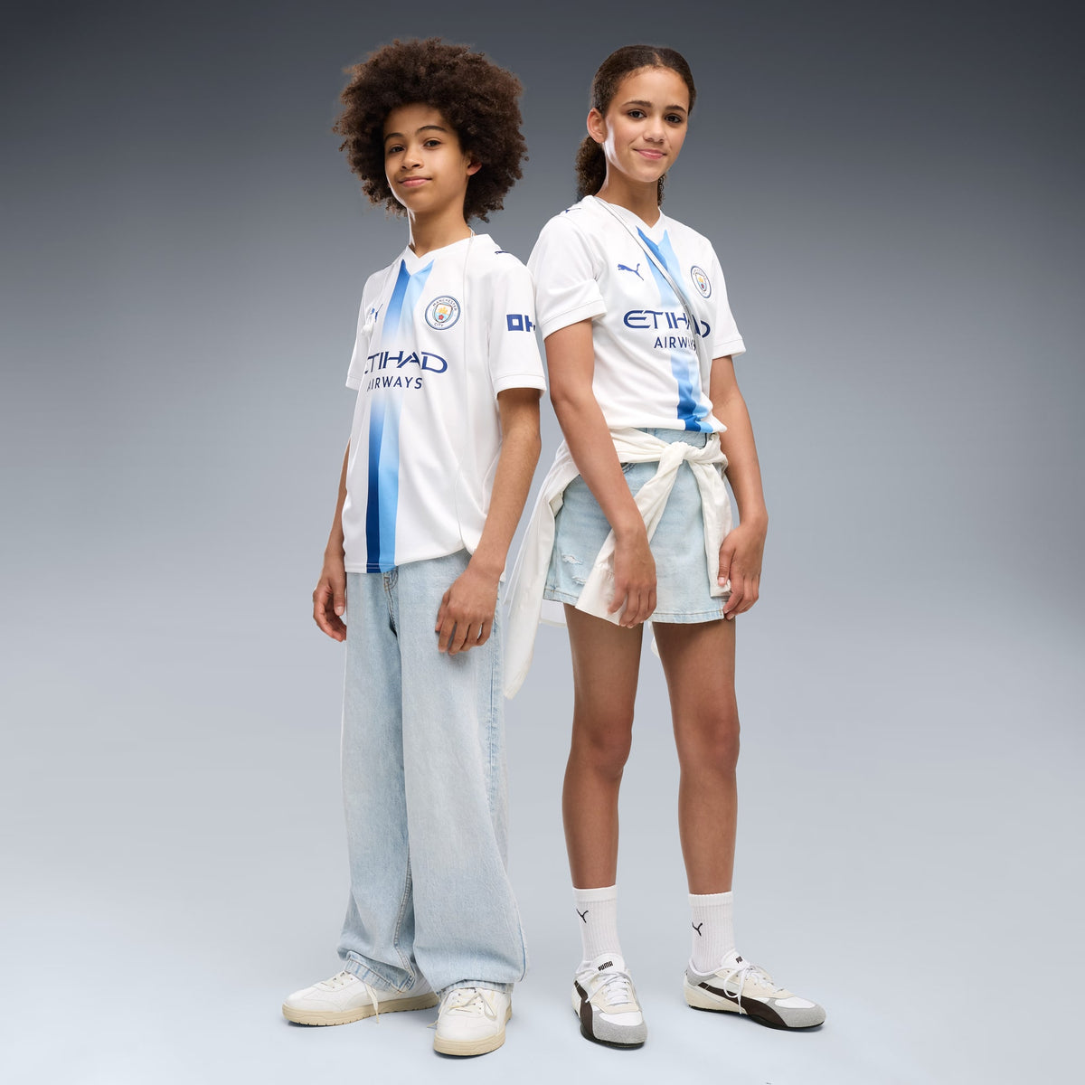 Jersey de futbol tercera equipación juvenil Manchester City – PUMA White-Blazing Blue – vista 3