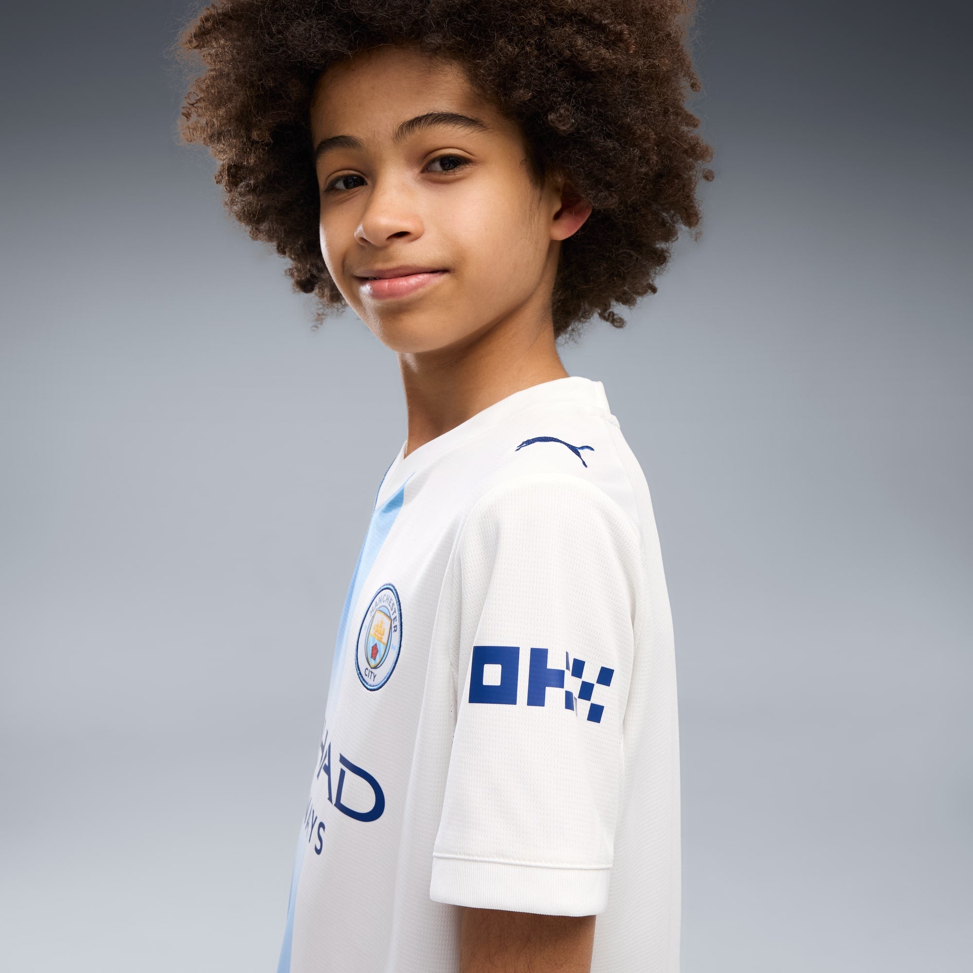 Jersey de futbol tercera equipación juvenil Manchester City – PUMA White-Blazing Blue – vista 2