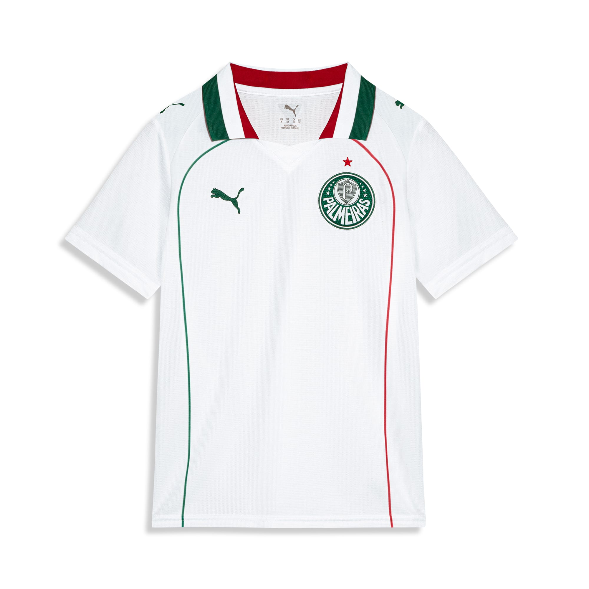 Jersey juvenil SE Palmeiras Torcedor Visita – PUMA WHITE – vista 1