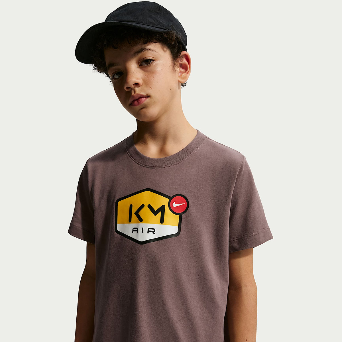 Playera Dri-FIT para niños talla grande Kylian Mbappé – Eclipse ciruela – vista 1