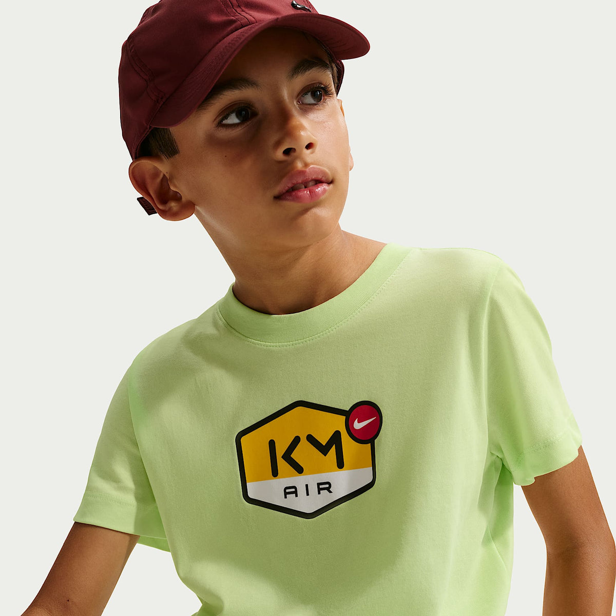 Playera Dri-FIT para niños talla grande Kylian Mbappé – Lima líquida claro – vista 3