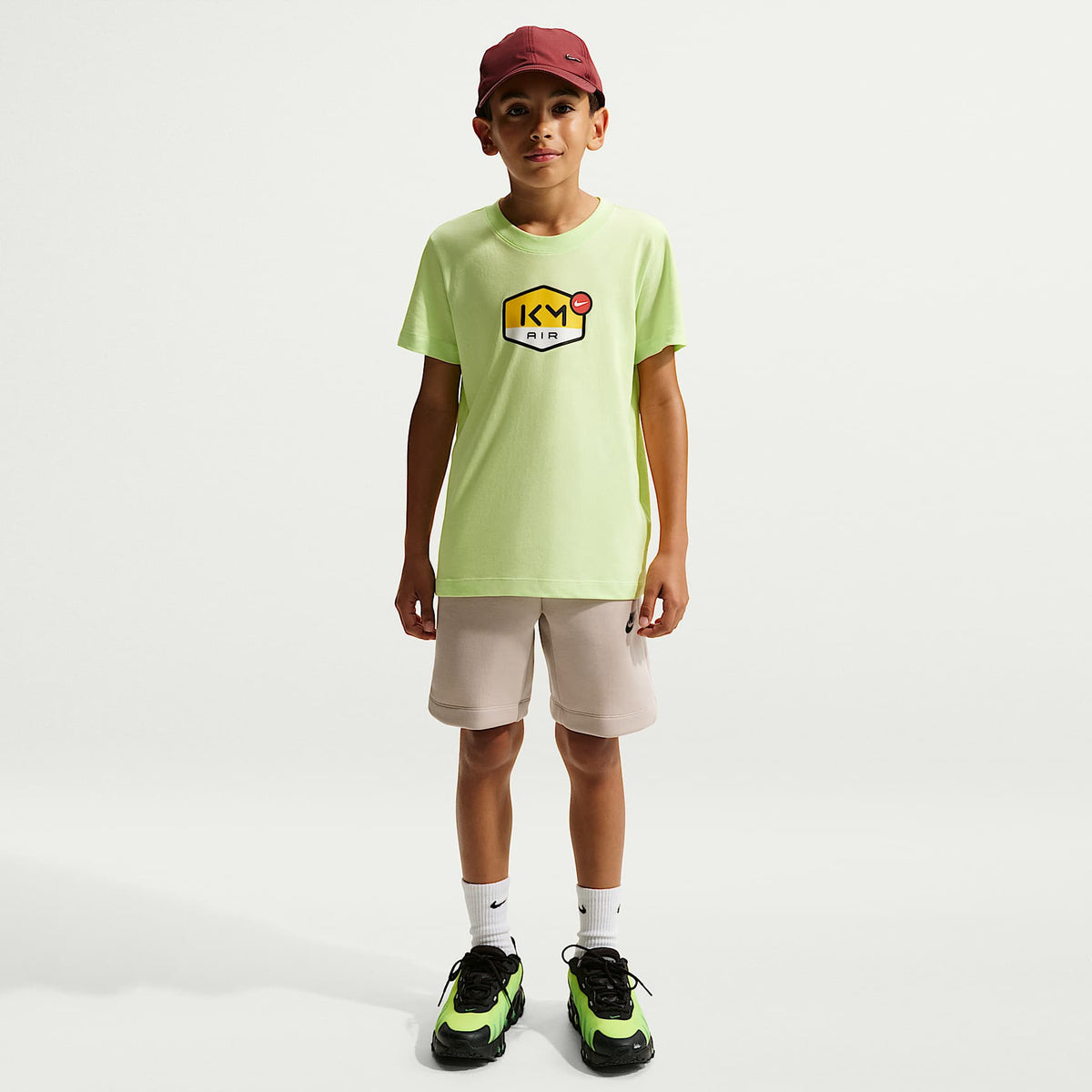 Playera Dri-FIT para niños talla grande Kylian Mbappé – Lima líquida claro – vista 4