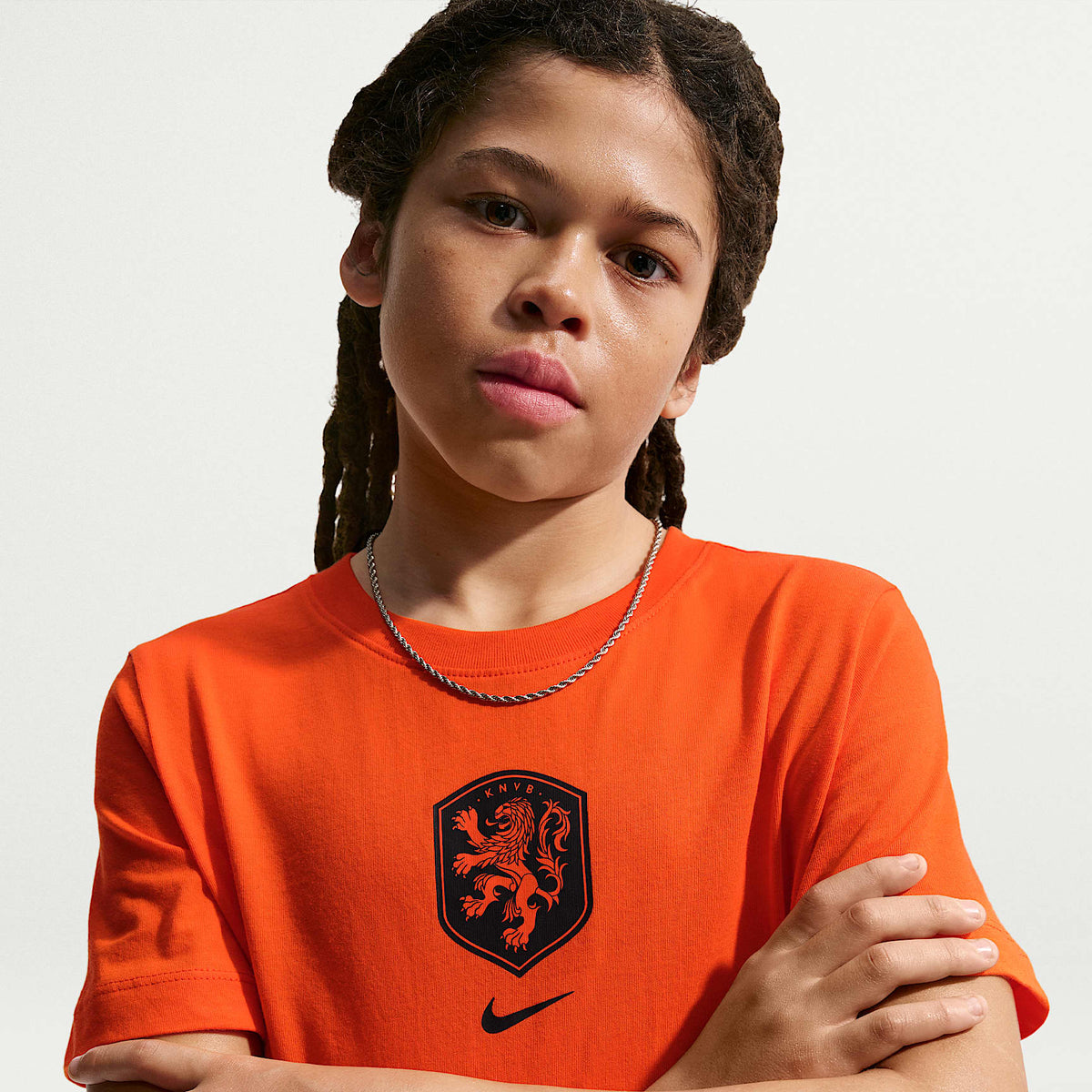 Playera de fútbol Nike para niños talla grande Netherlands – Naranja seguridad – vista 3