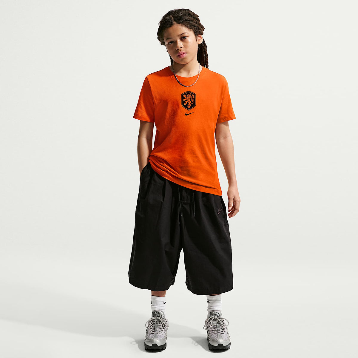 Playera de fútbol Nike para niños talla grande Netherlands – Naranja seguridad – vista 4