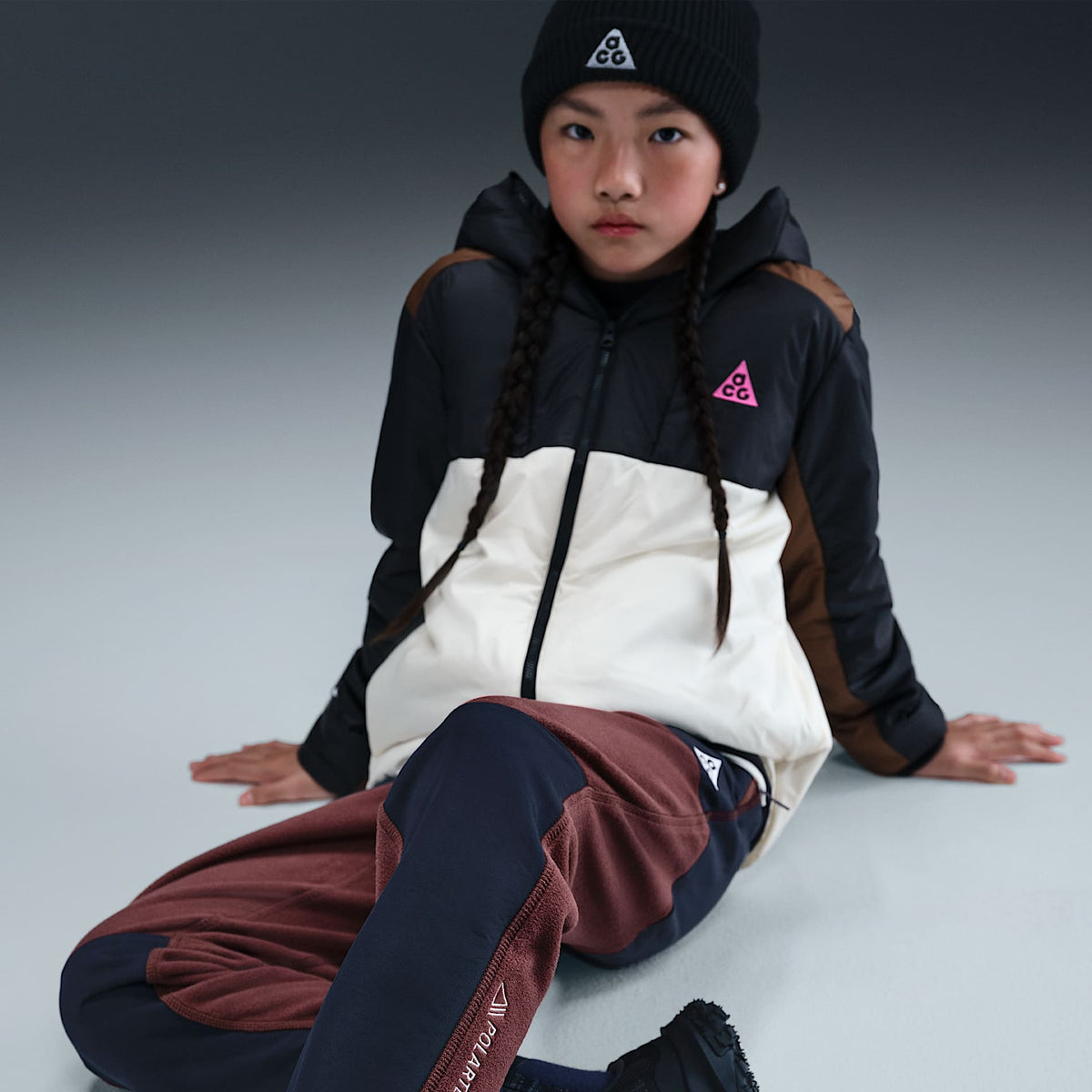 Pants Polartec® para niños talla grande Nike ACG "Wolf Tree" – Rojo sepia/Trueno azul/Blanco cumbre – vista 5