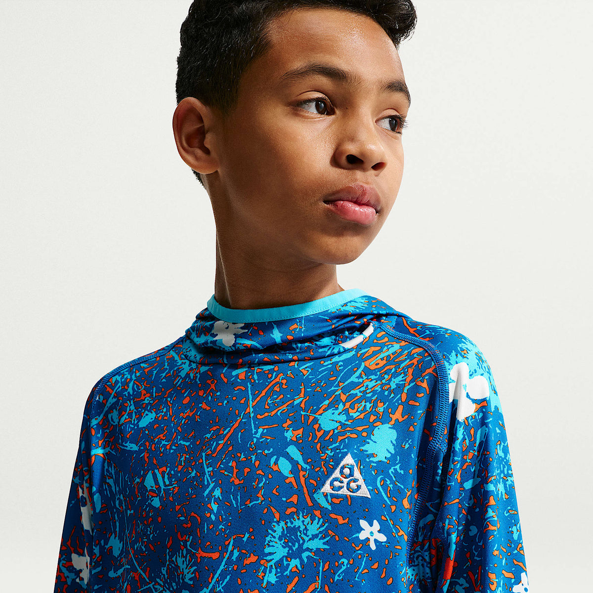 Playera de manga larga con protección contra los rayos UV para niños talla grande Nike ACG – Azul báltico/Azul báltico/Blanco cumbre – vista 3