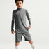 Shorts de fútbol de tejido Knit Dri-FIT para niños talla grande Nike Academy – Gris humo/Blanco/Ponche cálido/Ponche cálido – vista 4