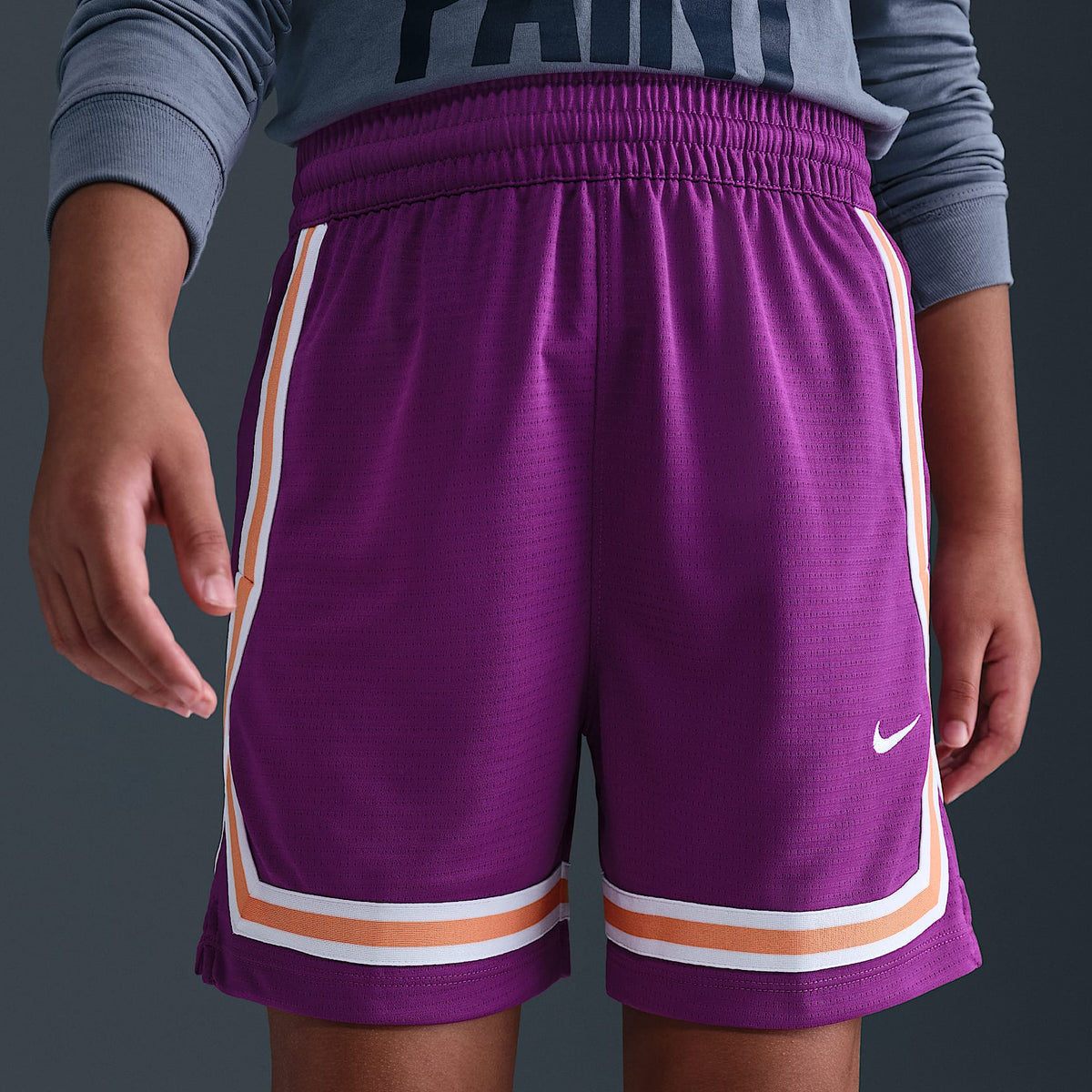 Shorts de básquetbol Dri-FIT de 13 cm para niños talla grande Nike Crossover – Baya resaltado/Blanco – vista 3