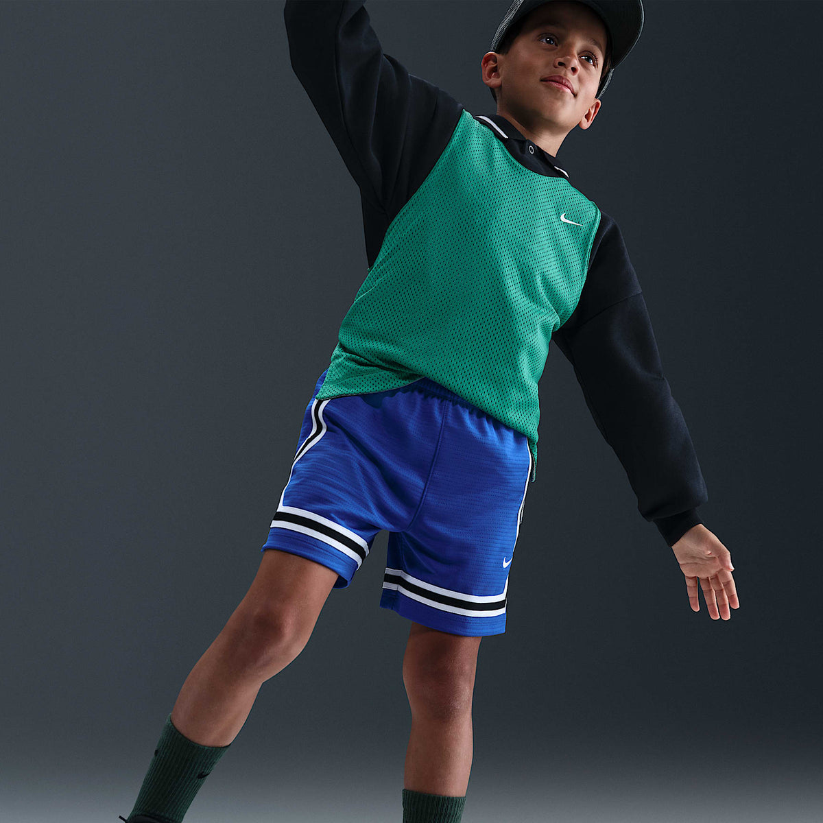 Shorts de básquetbol Dri-FIT de 13 cm para niños talla grande Nike Crossover – Royal juego/Blanco – vista 5