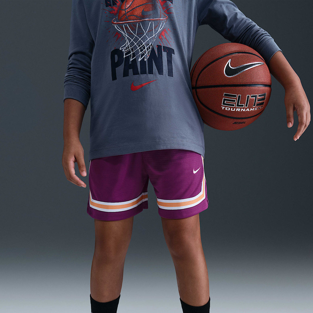 Shorts de básquetbol Dri-FIT de 13 cm para niños talla grande Nike Crossover – Baya resaltado/Blanco – vista 5