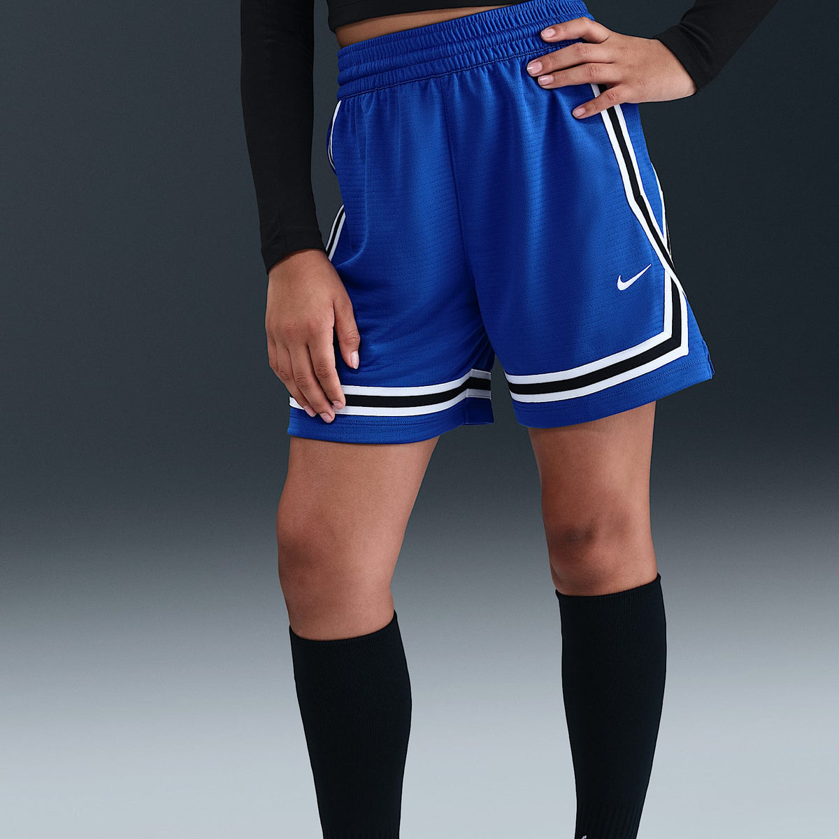 Shorts de básquetbol Dri-FIT de 13 cm para niños talla grande Nike Crossover – Royal juego/Blanco – vista 3