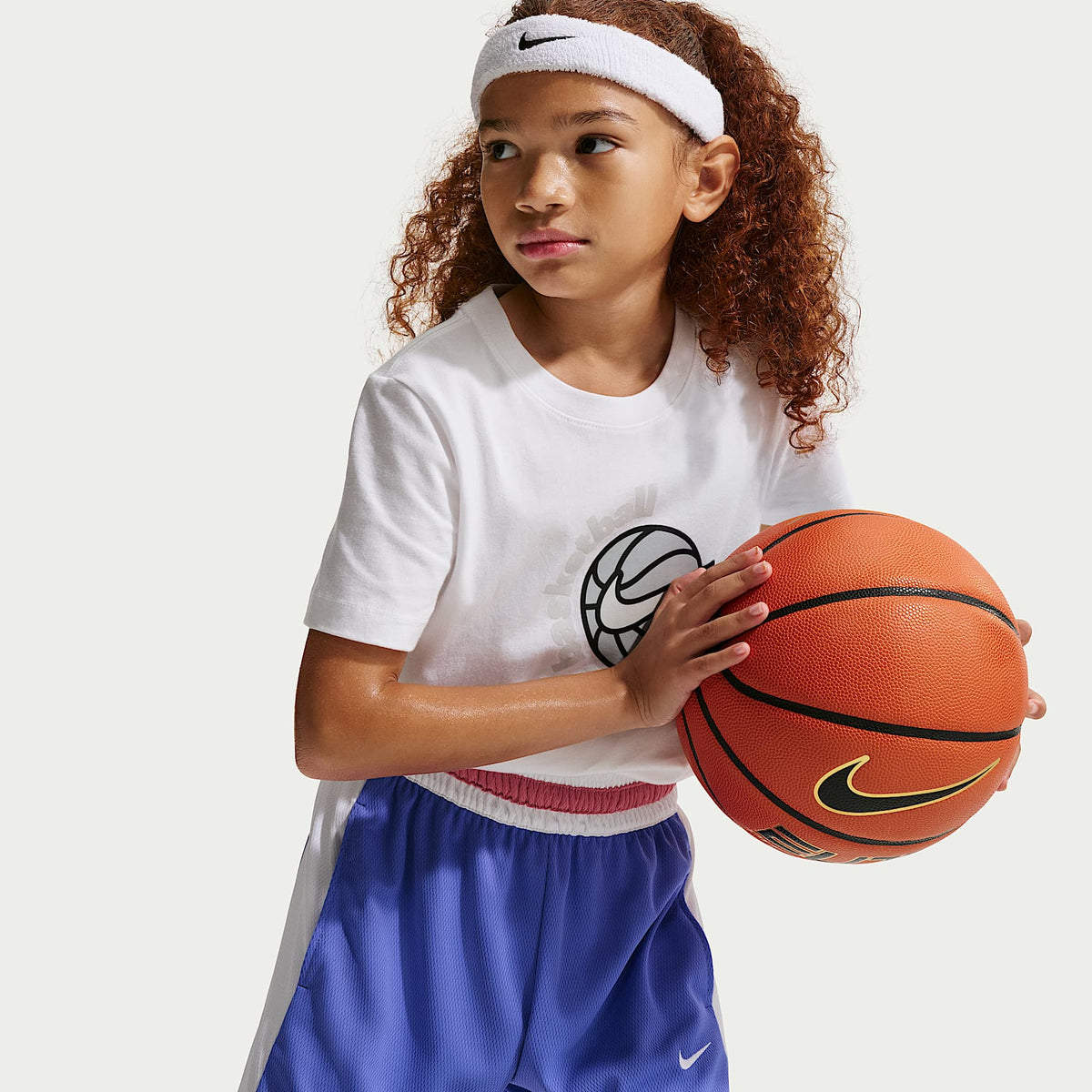 Shorts de básquetbol Nike Dri-FIT para niños talla grande – Zafiro/Blanco/Blanco – vista 4