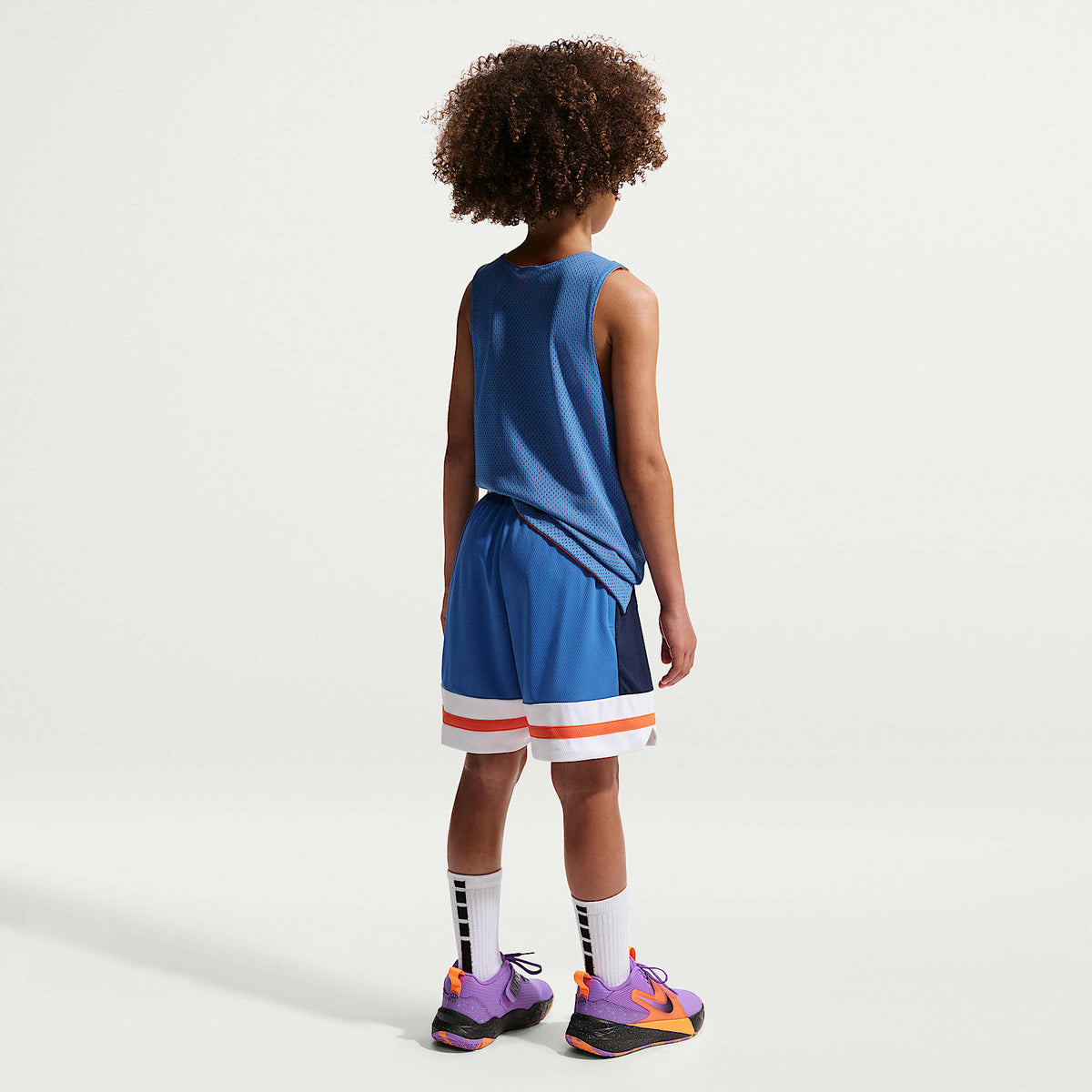 Shorts de básquetbol Nike Dri-FIT para niños talla grande – Estrella azul/Azul marino medianoche/Blanco – vista 5