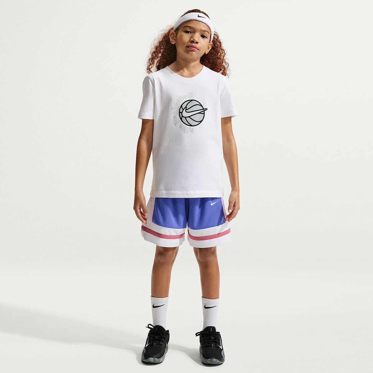 Shorts de básquetbol Nike Dri-FIT para niños talla grande – Zafiro/Blanco/Blanco – vista 1