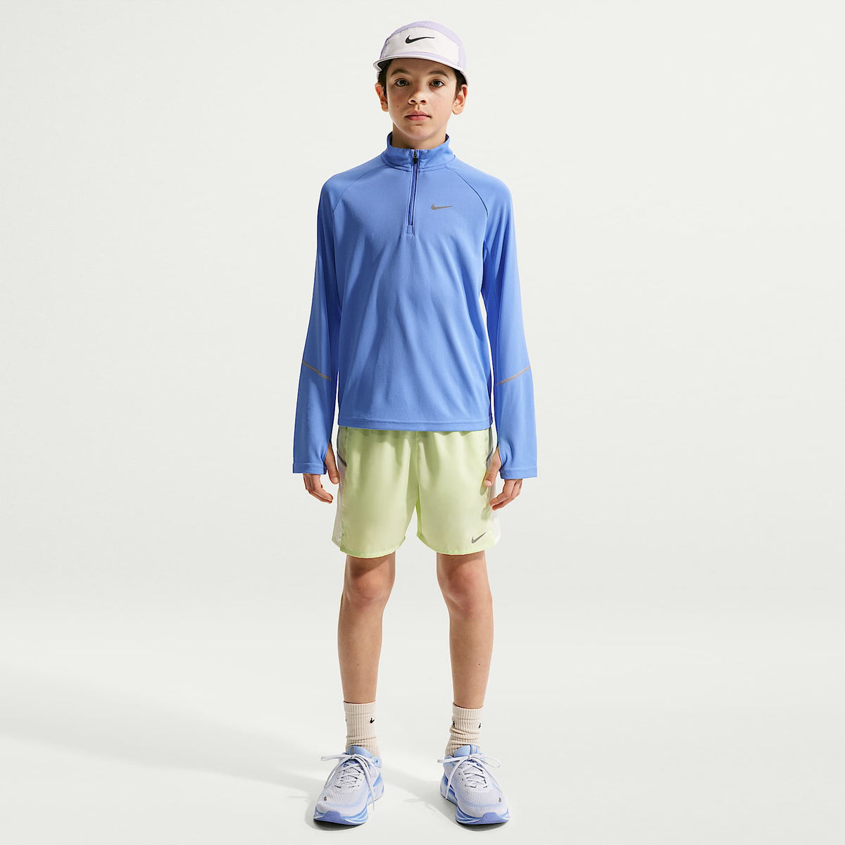 Sudadera de medio cierre Dri-FIT para niños talla grande Nike Miler – Royal pulso – vista 4