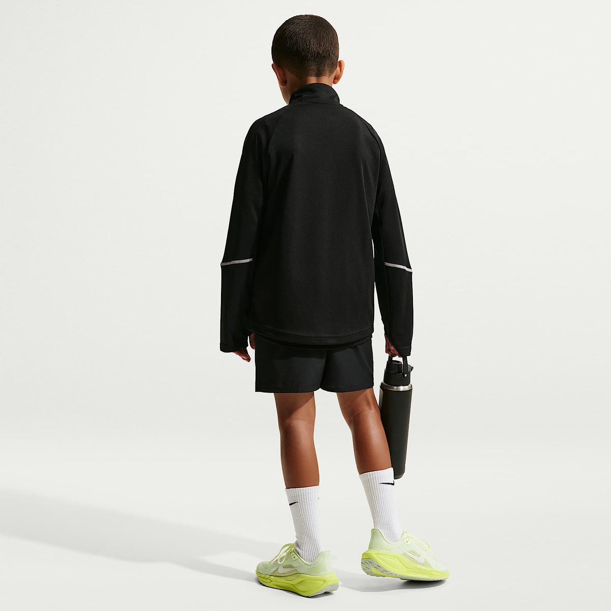 Sudadera de medio cierre Dri-FIT para niños talla grande Nike Miler – Negro – vista 5