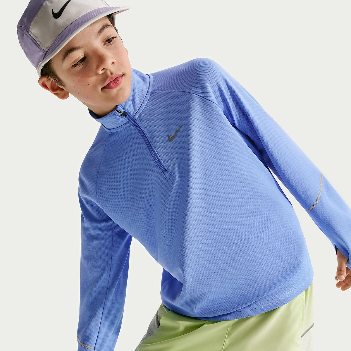 Sudadera de medio cierre Dri-FIT para niños talla grande Nike Miler – Royal pulso – vista 3