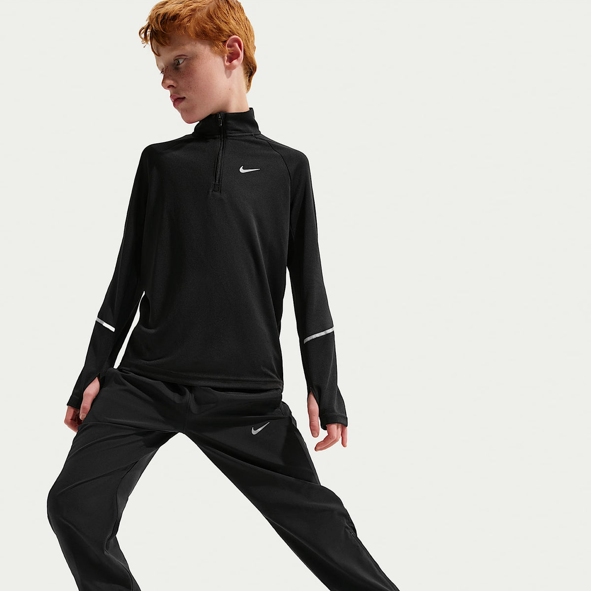 Pants de tejido Woven Dri-FIT para niños talla grande Nike Miler – Negro – vista 4