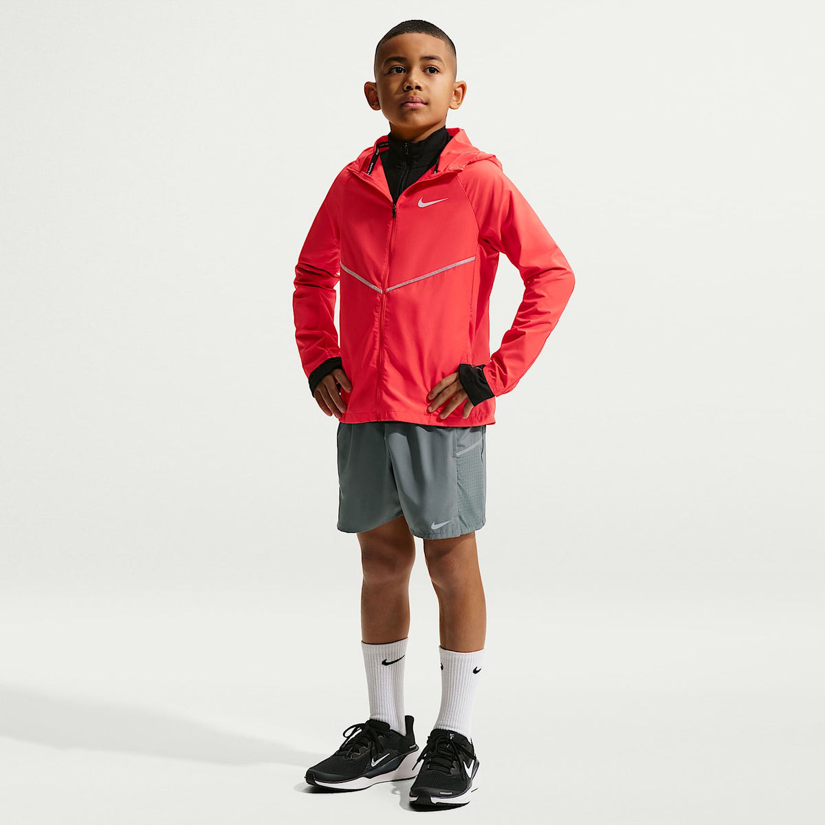 Shorts de entrenamiento Dri-FIT para niños talla grande Nike Miler – Gris humo/Gris humo – vista 1