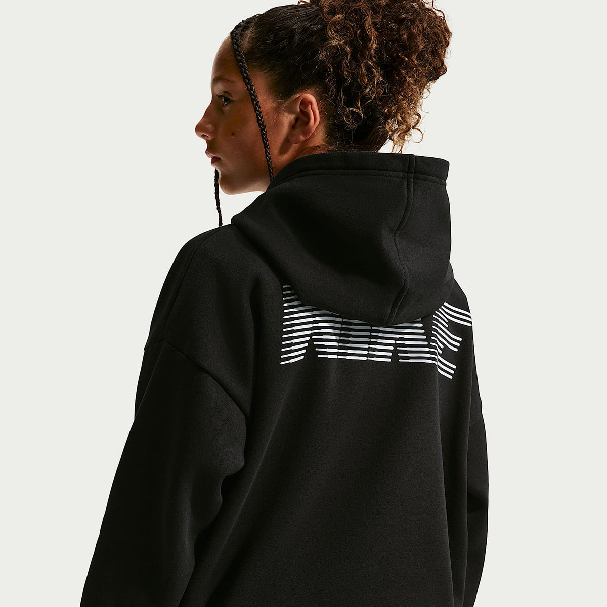 Sudadera con gorro de básquetbol Dri-FIT para niños talla grande Nike – Negro/Blanco – vista 4