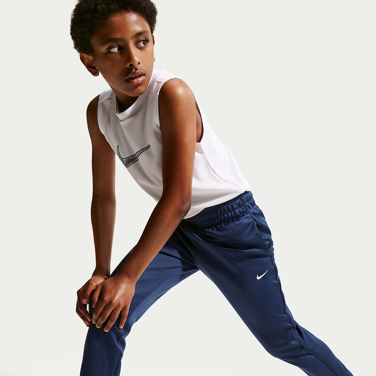 Pants de tejido Knit para niños talla grande Nike Multi – Azul marino medianoche/Negro/Blanco – vista 4