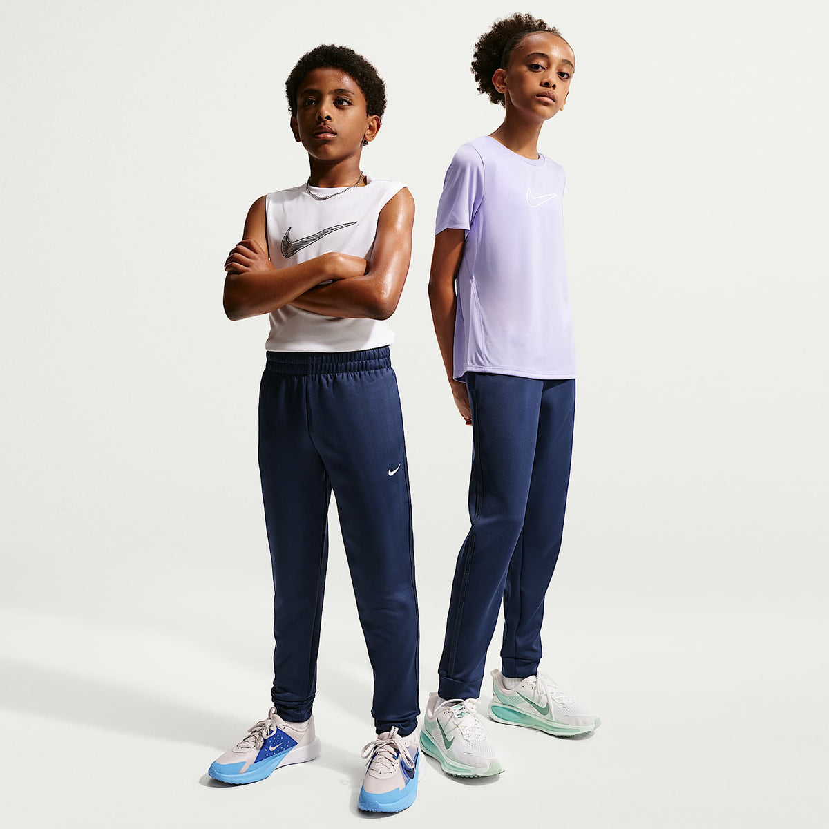 Pants de tejido Knit para niños talla grande Nike Multi – Azul marino medianoche/Negro/Blanco – vista 1