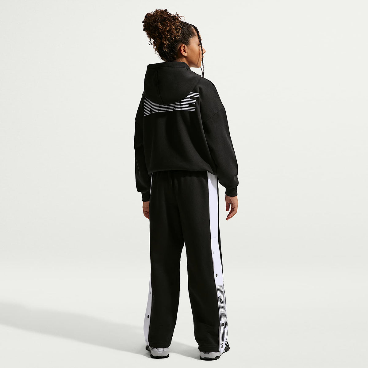 Pants de básquetbol para niño talla grande Nike – Negro/Blanco/Blanco – vista 7