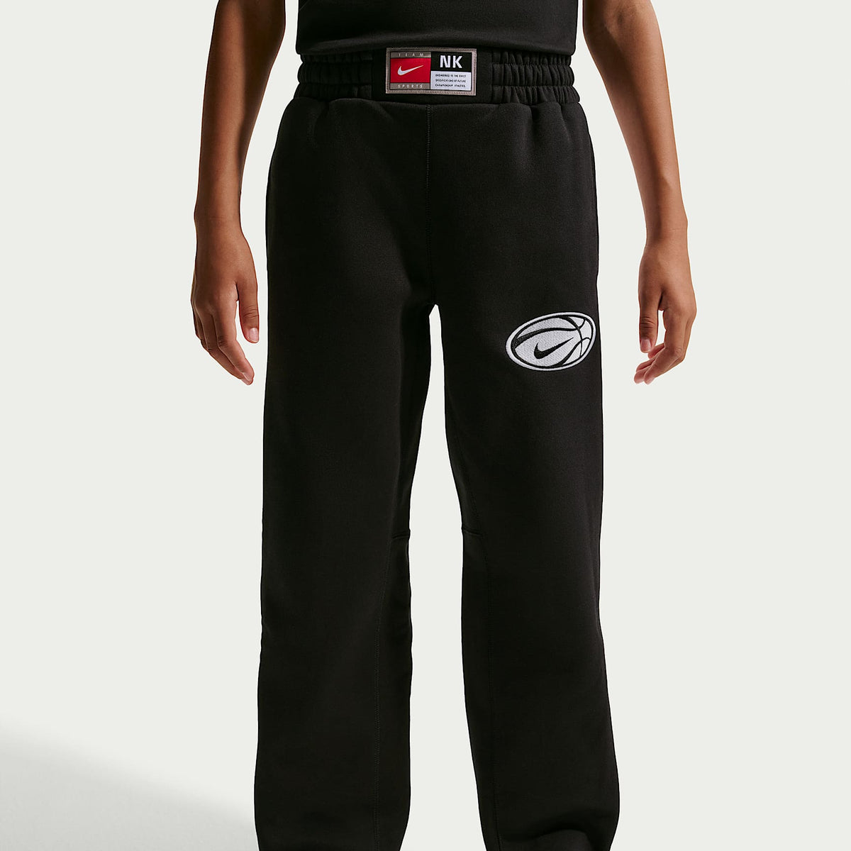 Pants de básquetbol para niño talla grande Nike – Negro/Blanco/Blanco – vista 3