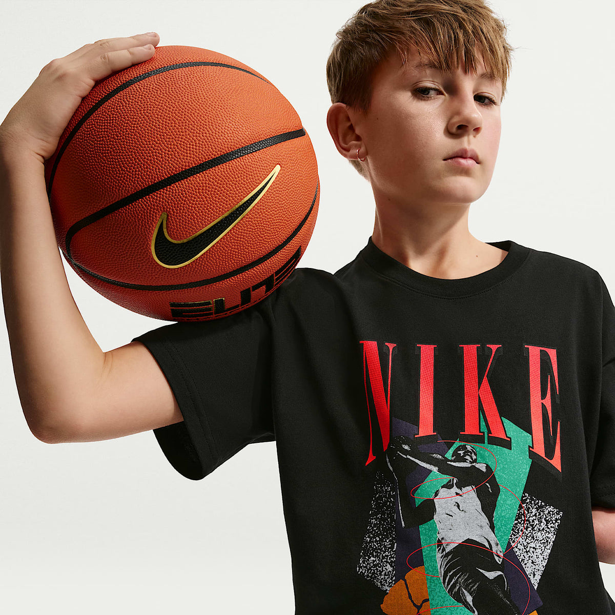 Playera Max90 para niños talla grande Nike – Negro – vista 3